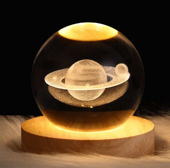 Crystal Ball Night Lamp – LED Light for Bedroom, Soothing Decor & Relaxation