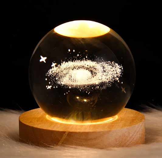 Crystal Ball Night Lamp – LED Light for Bedroom, Soothing Decor & Relaxation