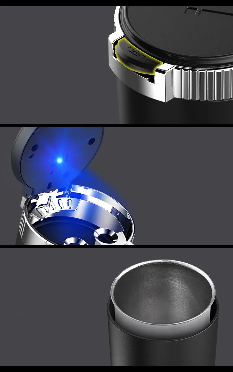 Portable Car Ashtray – Compact, Leak-Proof Ashtray for Smokers, Car Interior Cleaner