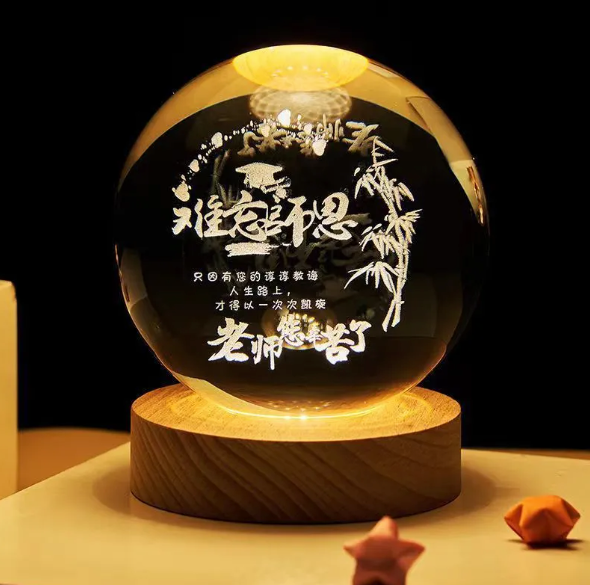 Crystal Ball Night Lamp – LED Light for Bedroom, Soothing Decor & Relaxation
