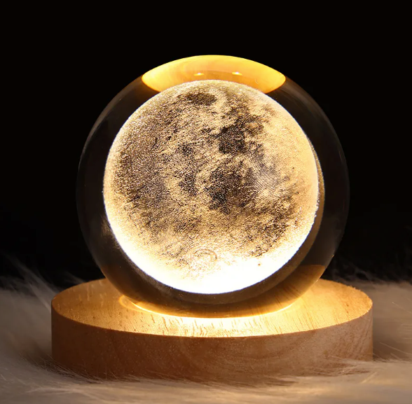 Crystal Ball Night Lamp – LED Light for Bedroom, Soothing Decor & Relaxation