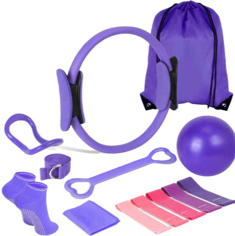 13-Piece Yoga & Pilates Set – Complete Home Workout Kit with Bands, Accessories & Fitness Equipment